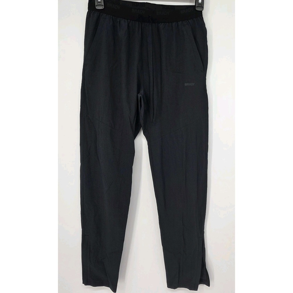 Brady Men Active Pants Small Black  Windbreaker Grid Ripstop Pattern 30x29